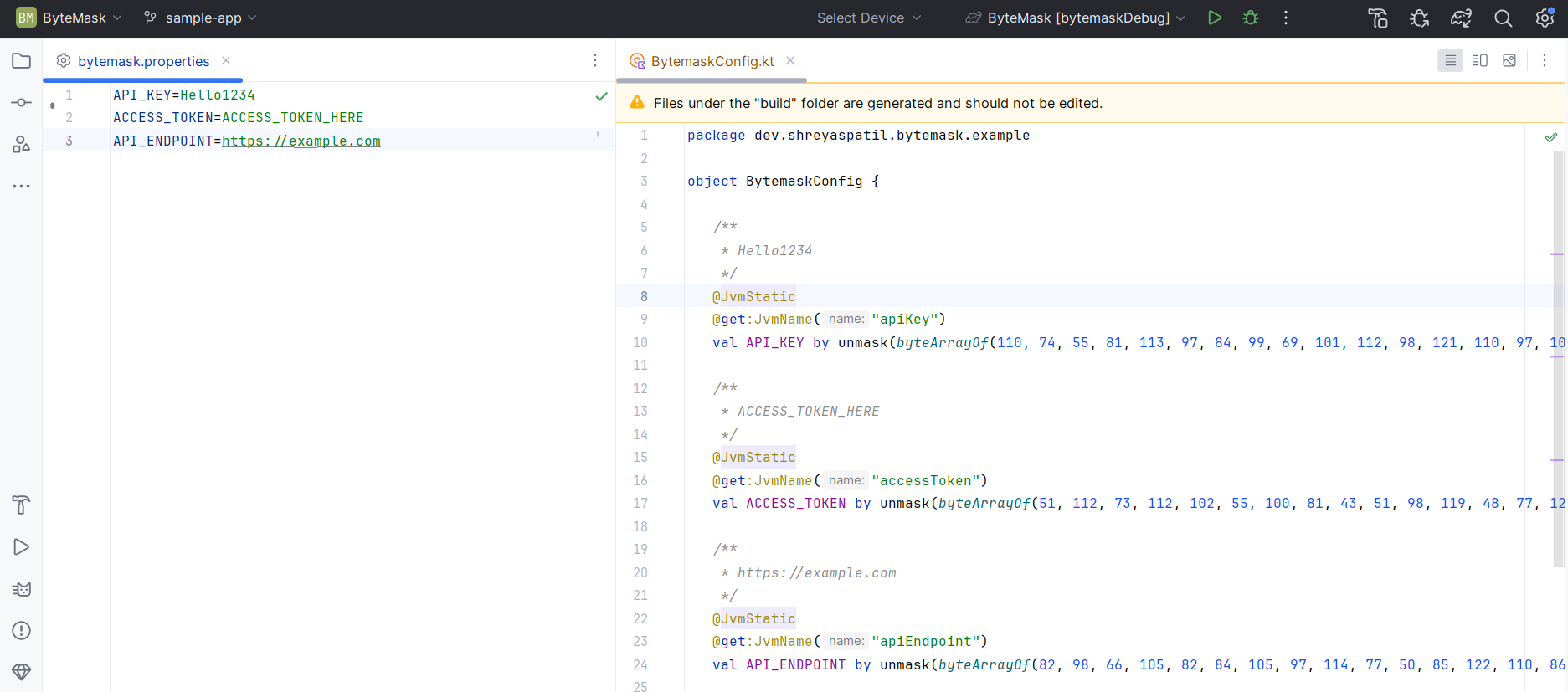 Configuration and Generated Code